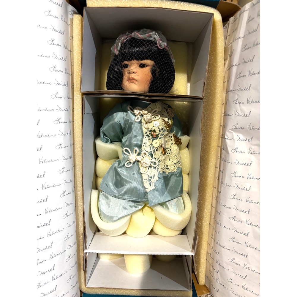 RARE & LTD " MEI-LIN" By Linda Valentino Michel ARTIST Asian Porcelain‎ Doll New